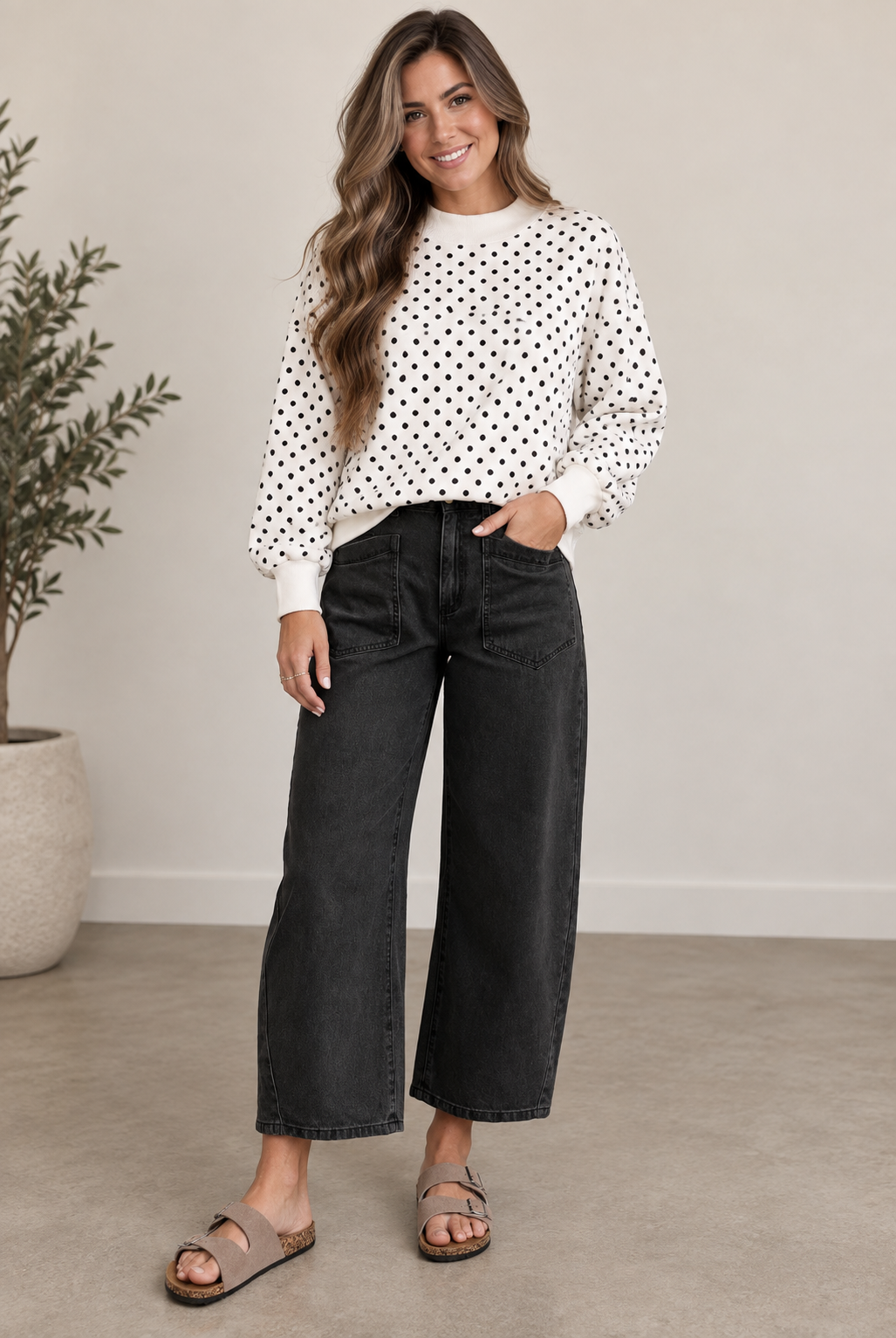 Polka Dot Sweatshirt (IN:1221)