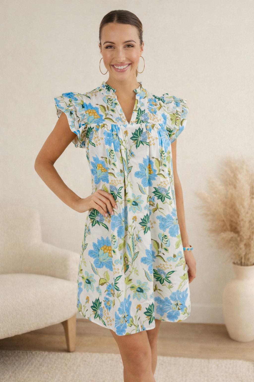 BLUE FLORAL DRESS
