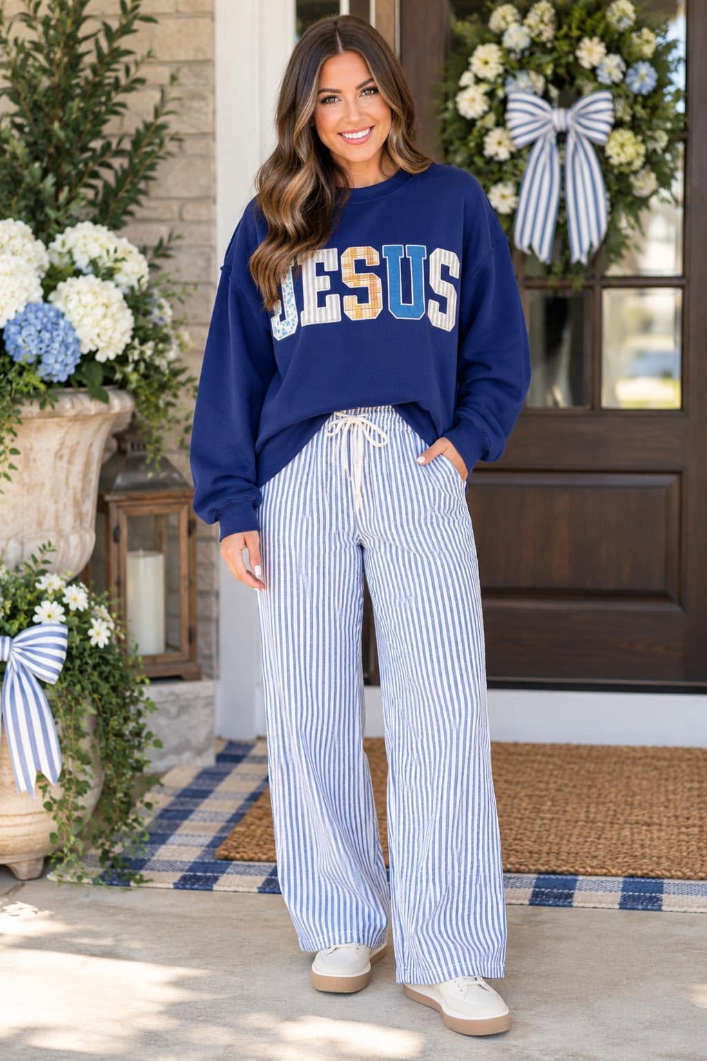 Embroidered Jesus Sweatshirt (IN:1237)