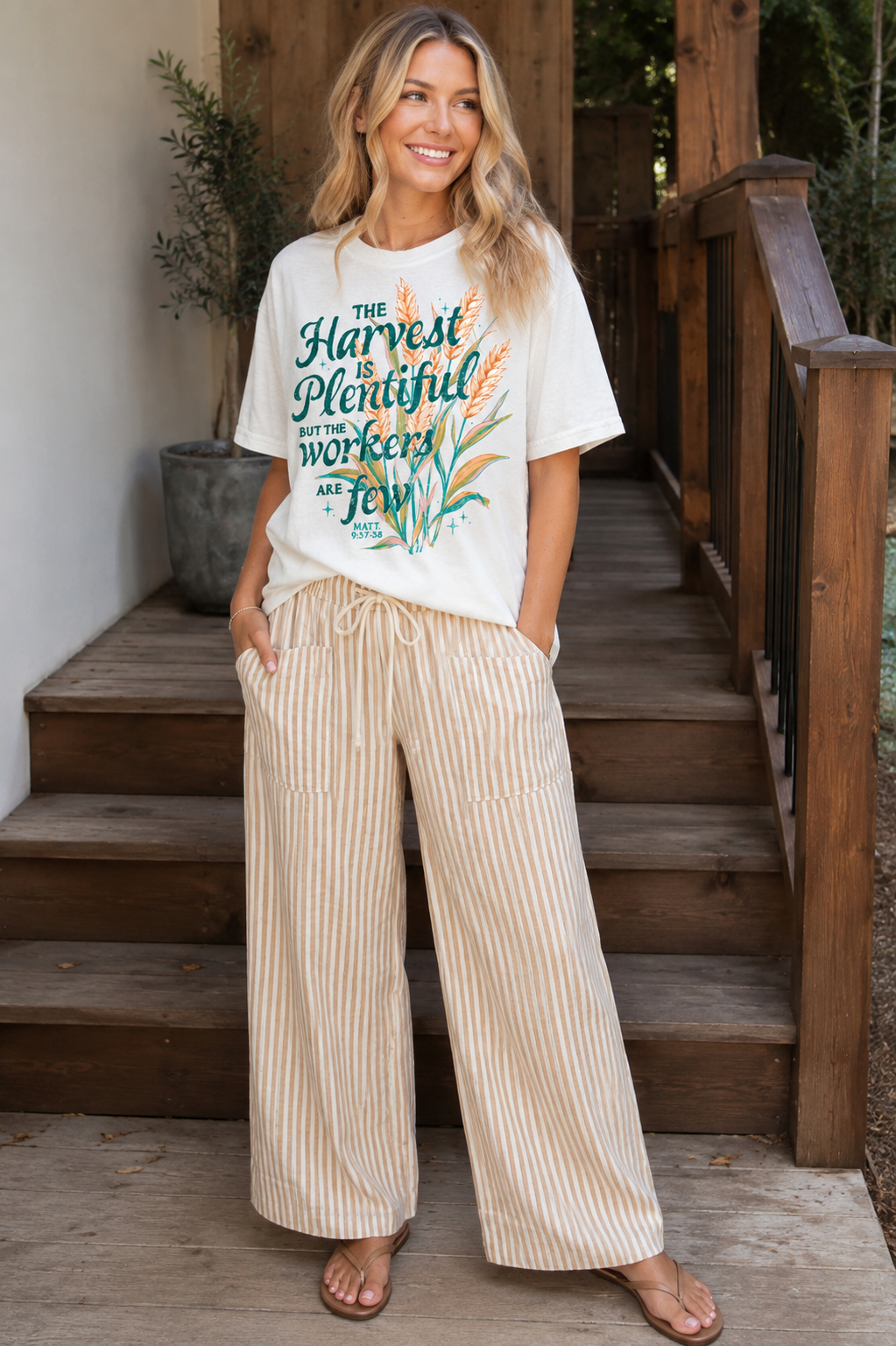 Apricot Striped Pants (IN:1186)