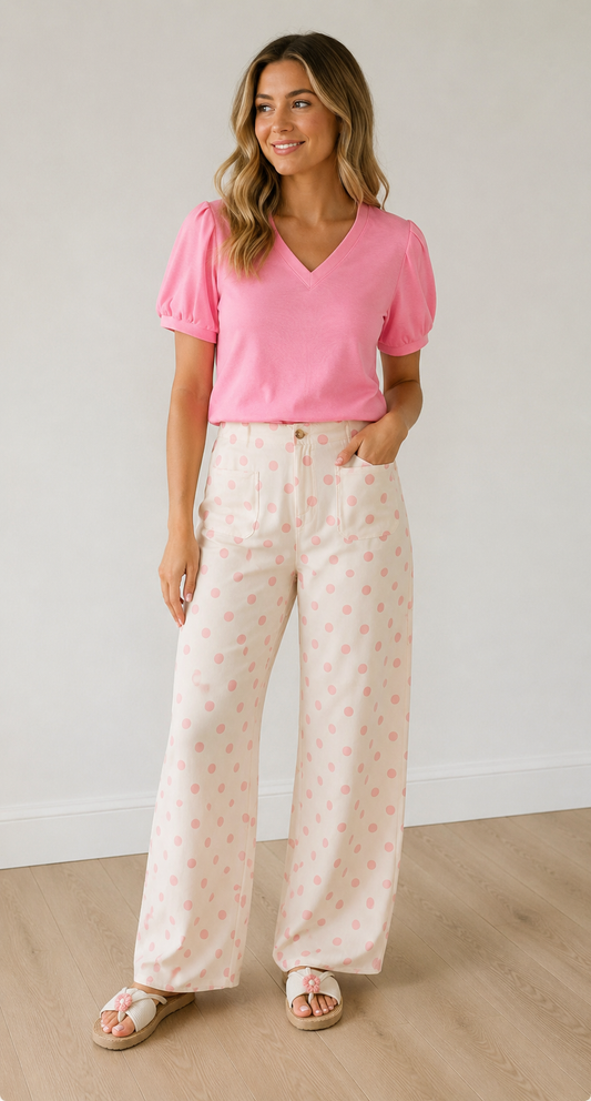 PINK POLKA DOT PANTS (IN:744)