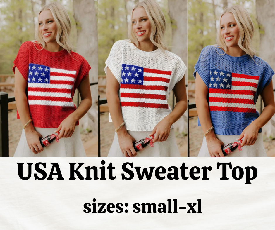 USA KNIT SWEATER TOP (IN:821)