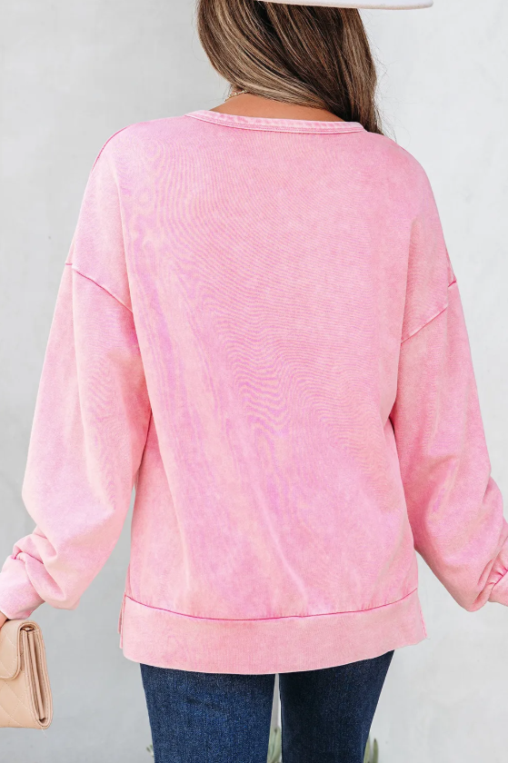 Bow Patchwork Mineral Wash Sweatshirt