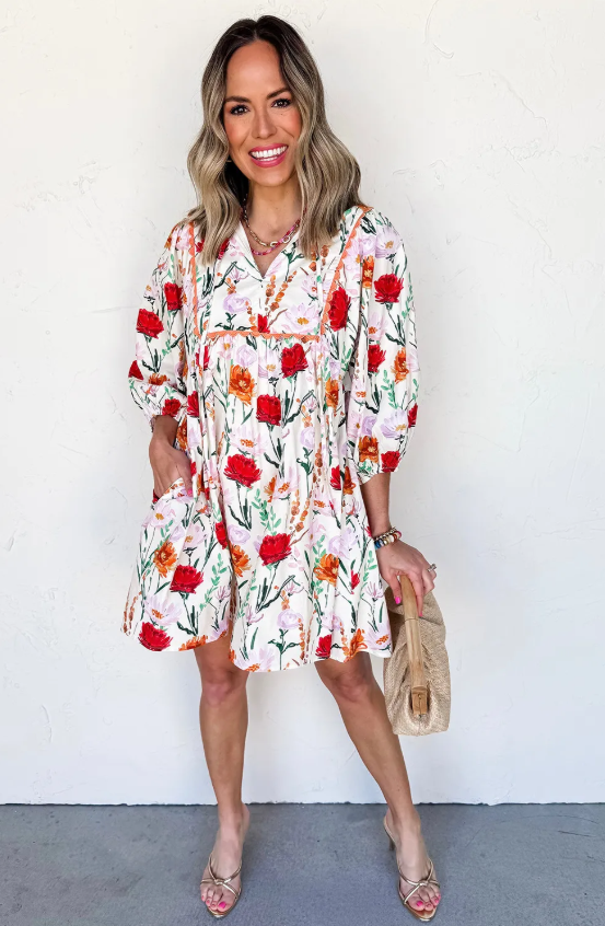 BEIGE FLORAL DRESS