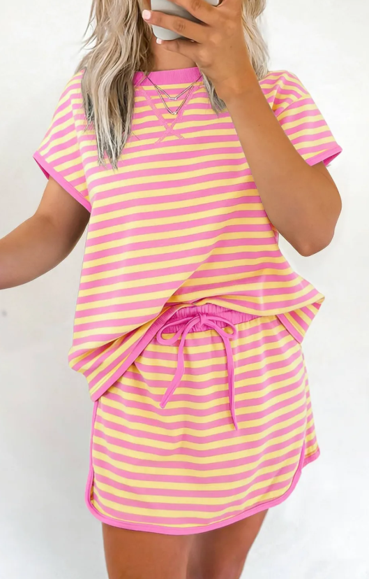 STRAWBERRY LEMONADE SKORT SET