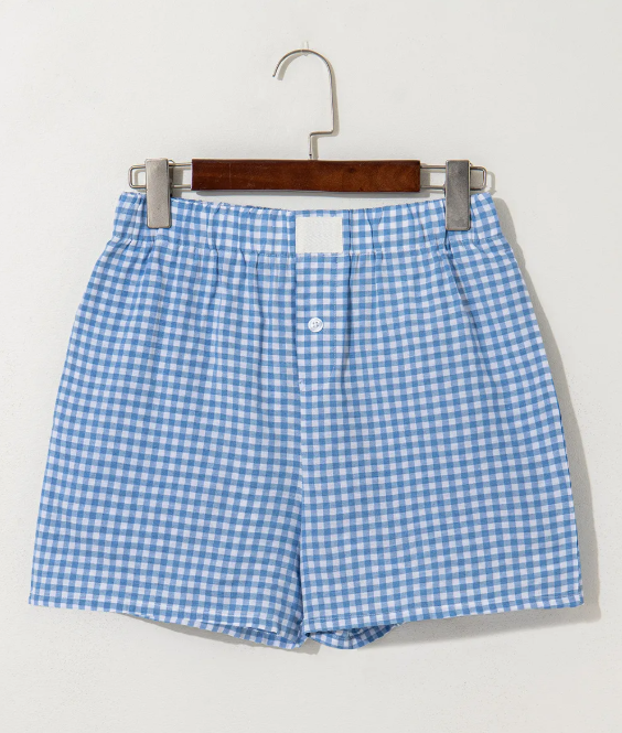BLUE GINGHAM WOMEN SHORTS (IN:817)