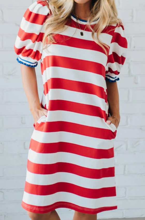 STRIPED CONTRAST DRESS (IN:831)