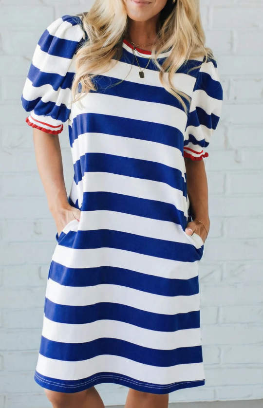 STRIPED CONTRAST DRESS (IN:831)