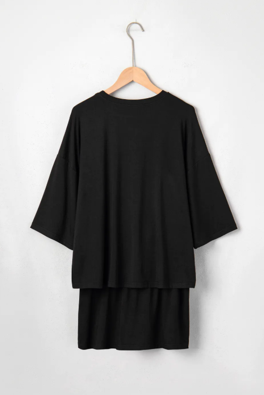 OVERSIZED TEE + TIE WRAP SKORT SET (IN:839)