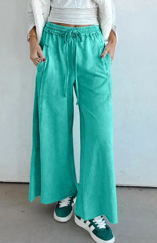 SEA GREEN MINERAL WASH PANTS (IN:882)