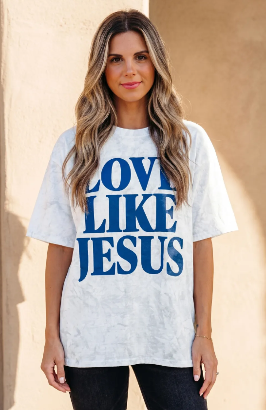 LIGHT GREY CAMO LOVE LIKE JESUS TEE! (IN:906)
