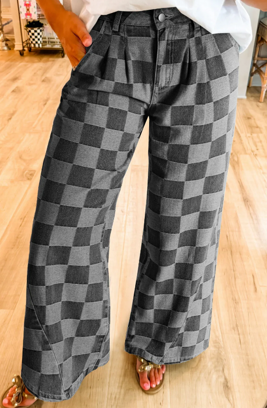 DARK CHECKERED JEANS (IN:934)