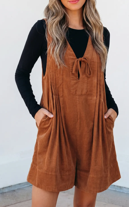 CINNAMON CORDUROY ROMPER (IN:978)