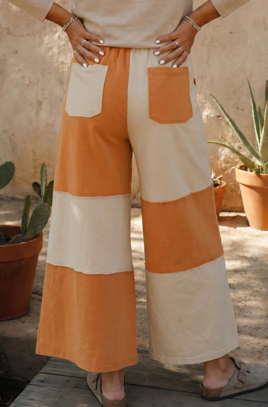 Orange Colorblock Pant (IN:1000)
