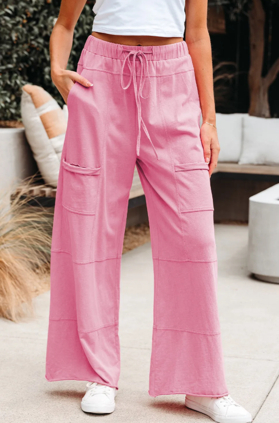 Pink Mineral Wash Pants (IN:1147)