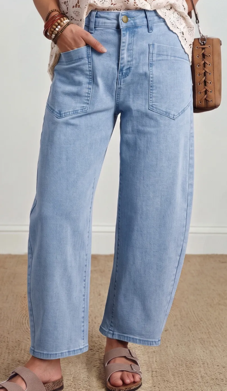 Blue Patch Pocket Jeans (IN:1156)