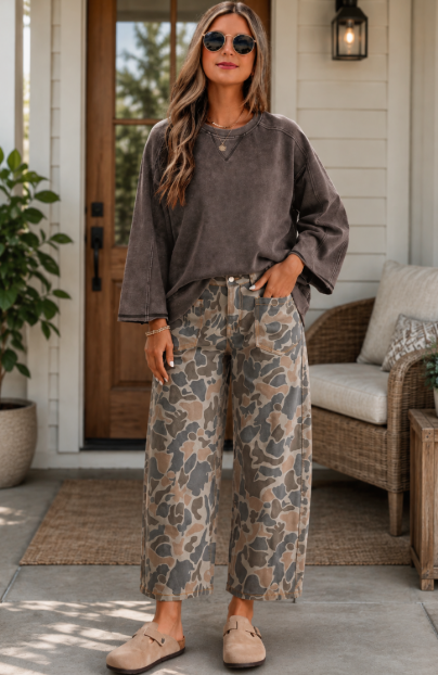 Camo Ankle Length Jeans (IN:1172)