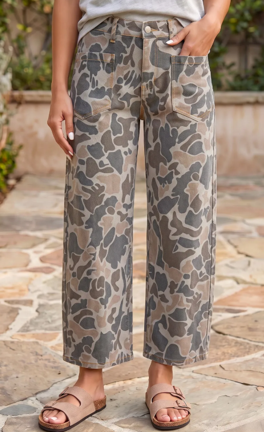 Camo Ankle Length Jeans (IN:1172)