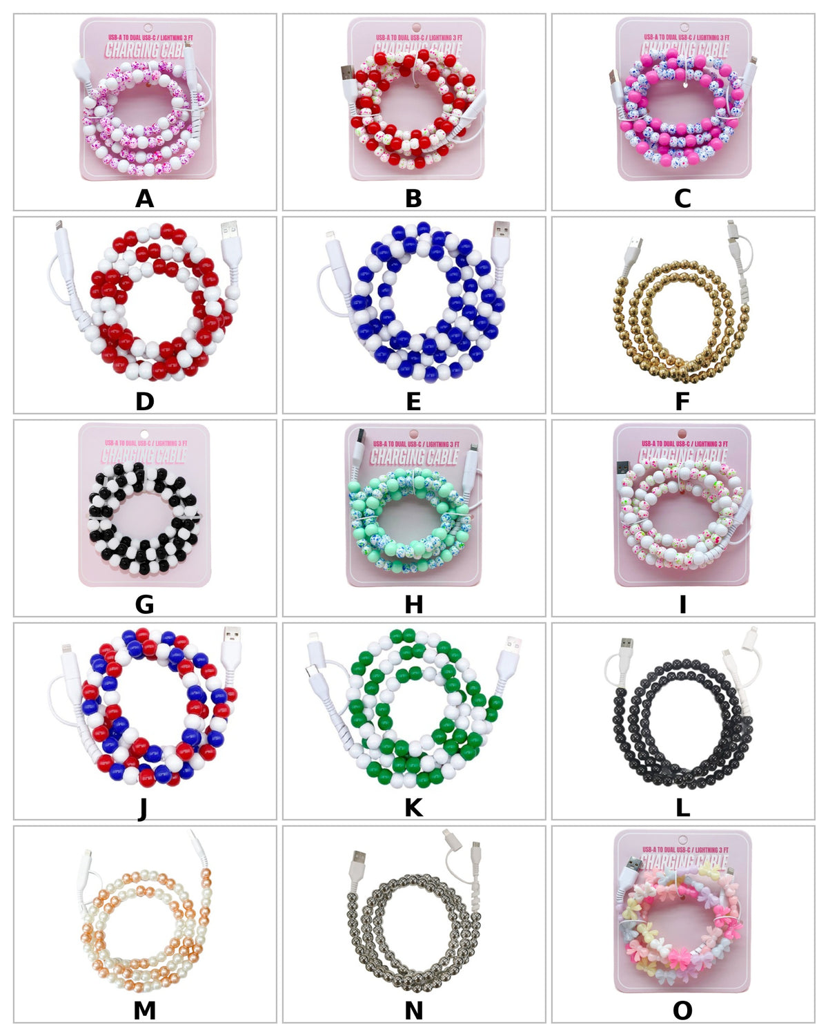 Beaded 4 In 1 Phone Charger (IN:1227)